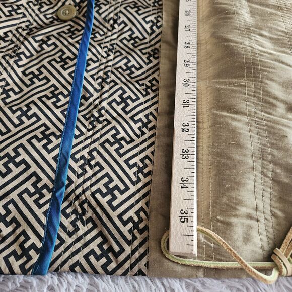 Koos 100% Silk Jacket Size 3X Gold Turquoise 3/4 Sleeve 80s 90s Funky Art Granny - Picture 11 of 15